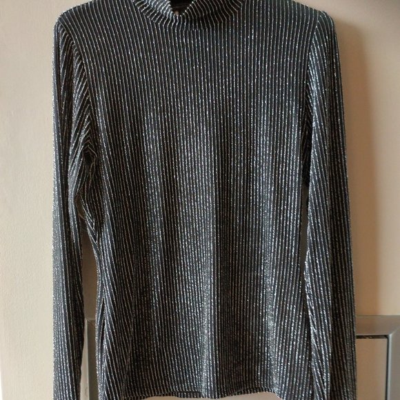 BCBGMAXAZRIA Brinne Metallic Knit Turtleneck - S - Picture 7 of 12